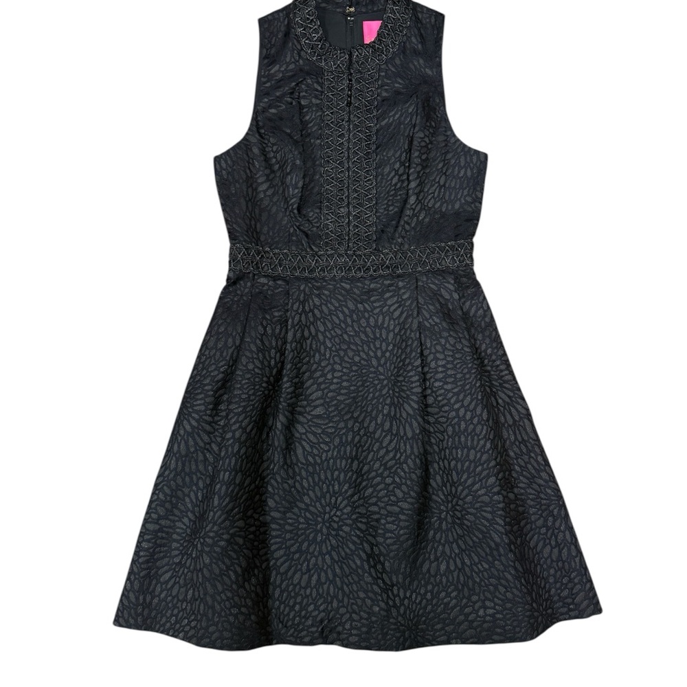 Lilly Pulitzer Franci Dress in Black Onyx Lagoon Jacquard Pattern NWT Size 6